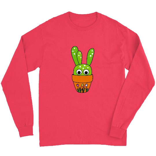 Cute Cactus In Tulip Pot Long Sleeves