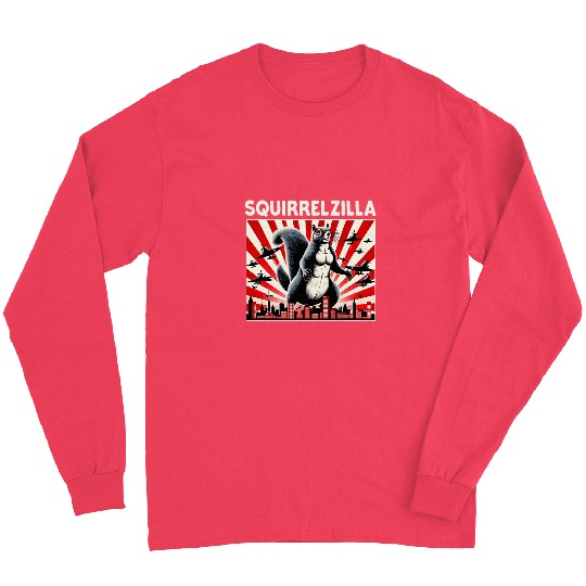 Squirrel Pet Squirrelzilla Japanese Kaiju Squirrel Long Sleeves