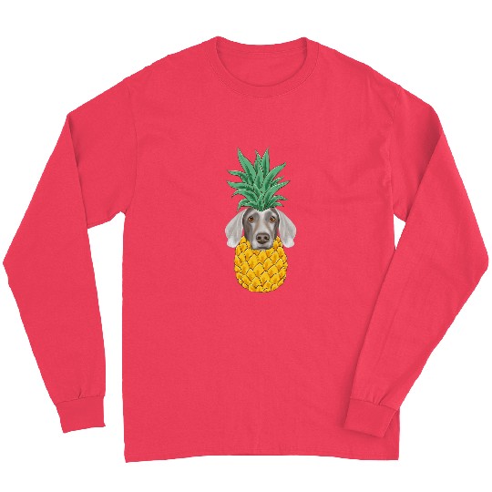 Funny Weimaraner pineapples Dog Long Sleeves