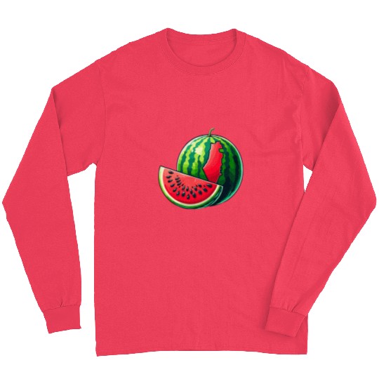 Palestine Map Watermelon Arabic Patriotic Long Sleeves