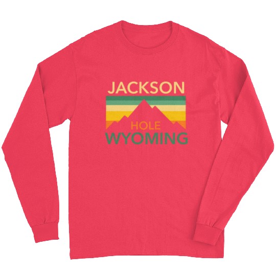 Retro Jackson Hole Wyoming vintages Hiking Mountains Pride Long Sleeves