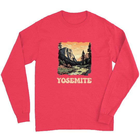 Yosemite National Park Adventure Hiking Nature Design Long Sleeves