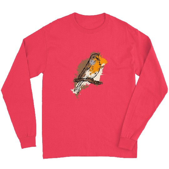 robin bird park nature bird fan birdwatcher 21 Long Sleeves