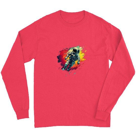 astronaut floating in space Galactic spaceman Idea Creative 2 Long Sleeves