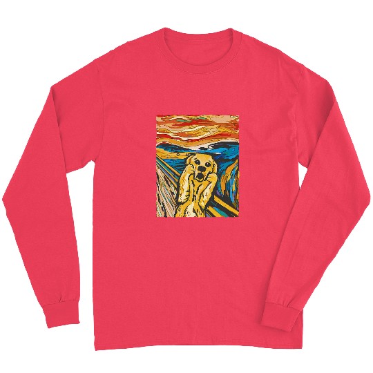 Golden Retriever The Scream Funny Dog Long Sleeves