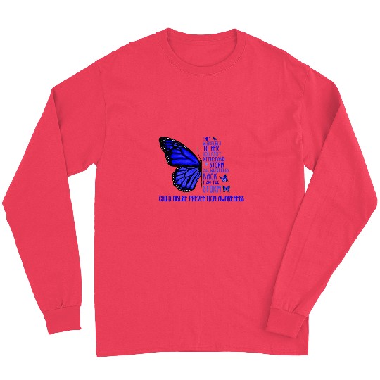 Im The Storm Strong Butterfly Blue Child Abuse Prevention Long Sleeves