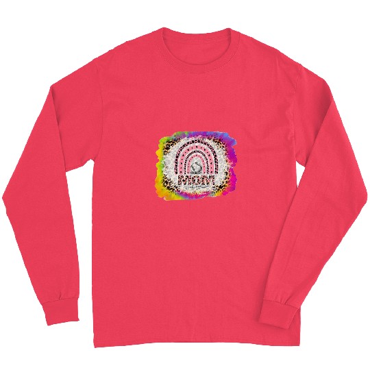 Mothers Day Baseball Mom Leopard Softball Bleached TieDye Long Sleeves
