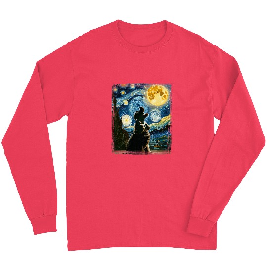 Cocker Spaniel Dog Art Van Gogh Starry Night Cocker Spaniel Long Sleeves
