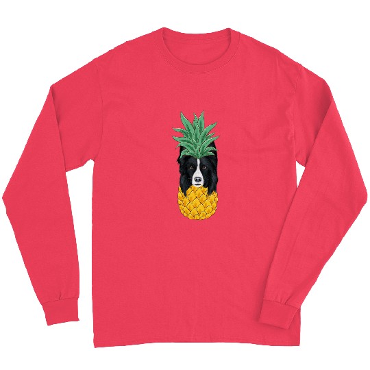 Funny Border Collie pineapples Dog Long Sleeves
