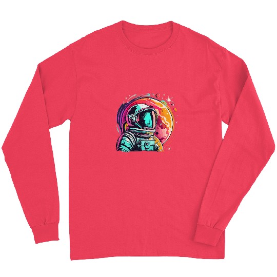 Retro Astronaut vintages Spaceman Universe Planets Galaxy Long Sleeves