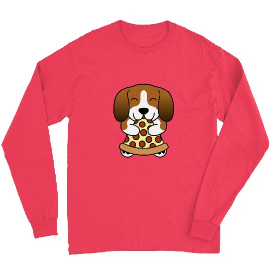 Pizza Basset Hound Dog Long Sleeves