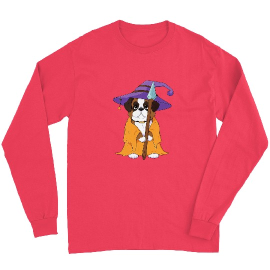 Saint Bernard Wizard Funny Dog Magic Long Sleeves