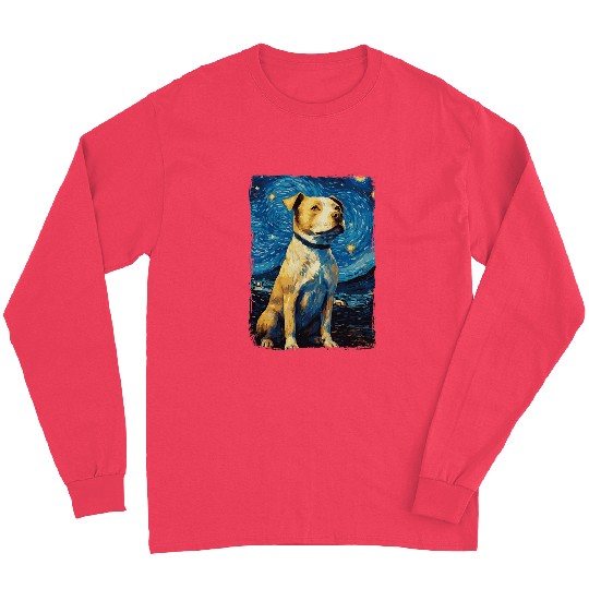 Pitbull Dog Starry Night Long Sleeves
