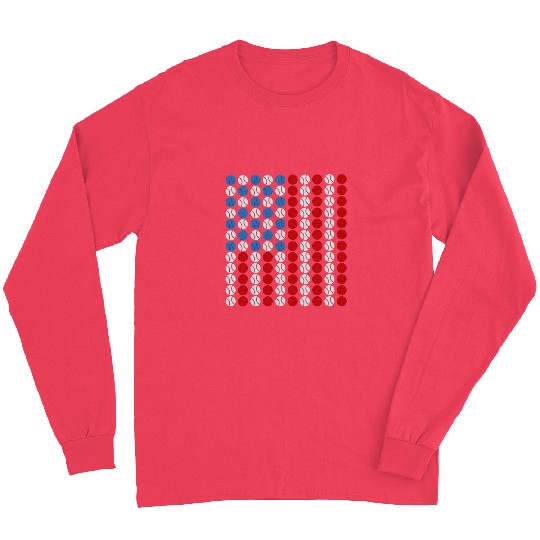 Baseball USA Flag American Flag 1 Long Sleeves