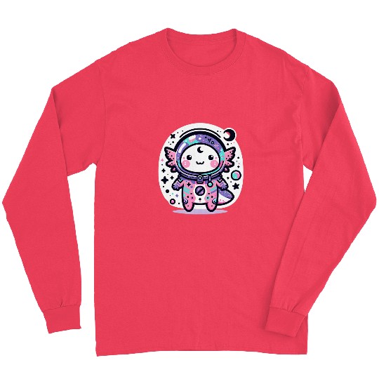 Kawaii Astro Axolotls Exploring Cosmic Galaxies 1 Long Sleeves