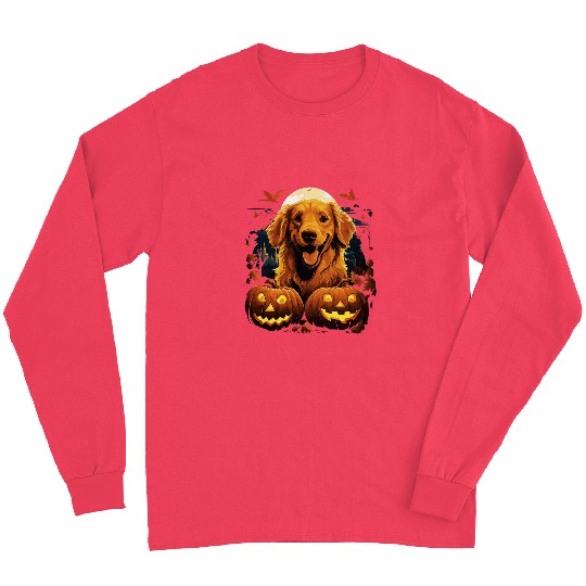 Spooky Halloween Golden Retriever Dog Pumpkin Costume Long Sleeves