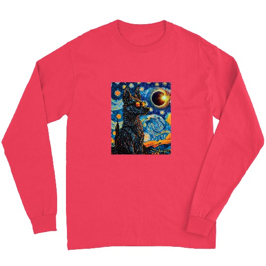Total Solar Eclipse Blue Heeler Dog Long Sleeves