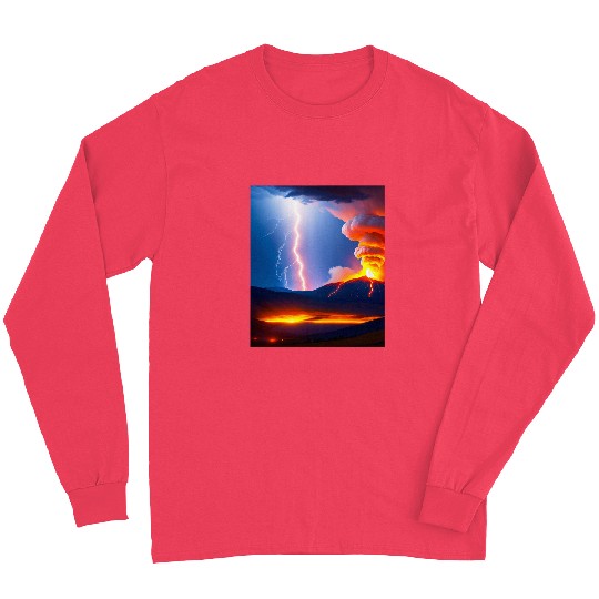Lightning Storm during an Volcanic eruption Long Sleeves
