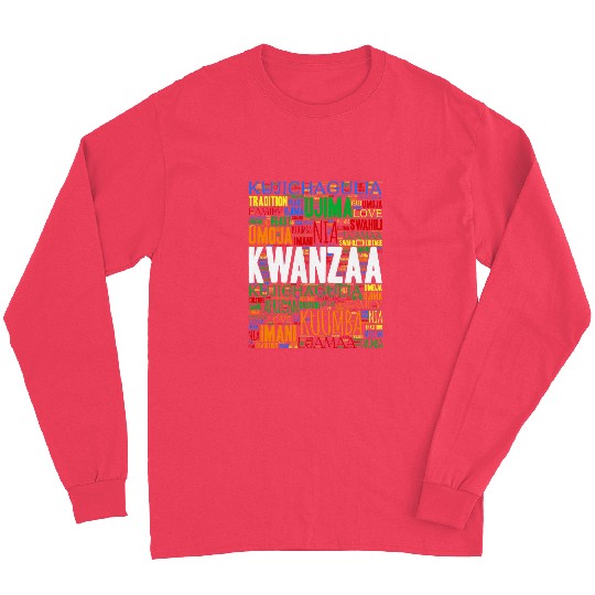 Kwanzaa 7 Principles Word Art Long Sleeves