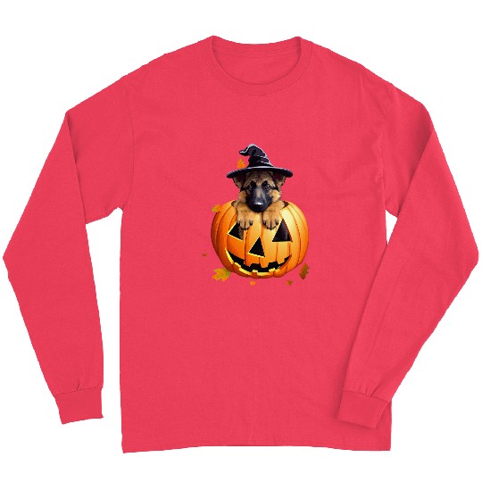 German Shepherd Puppy Halloween Magic Long Sleeves
