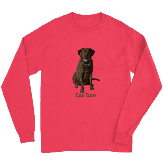 Lab Dad Chocolate Labrador Retriever Dog Lover Gift Long Sleeves