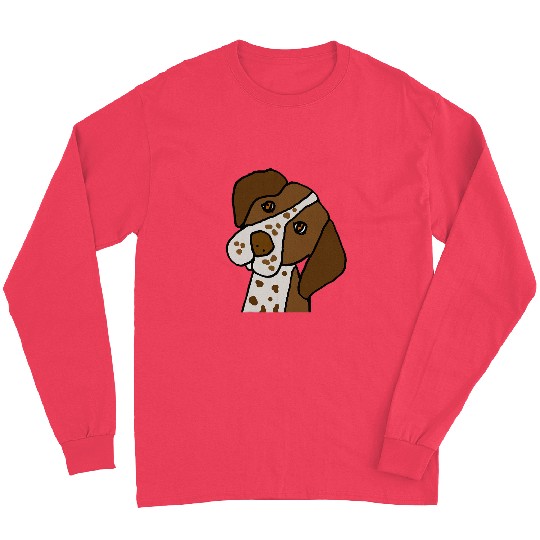 Smileteespetsa Cute German Shorthaired Pointer Dog Face Long Sleeves