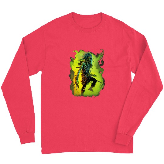 UnDeads Native American Warrior Splatter Graphic Long Sleeves