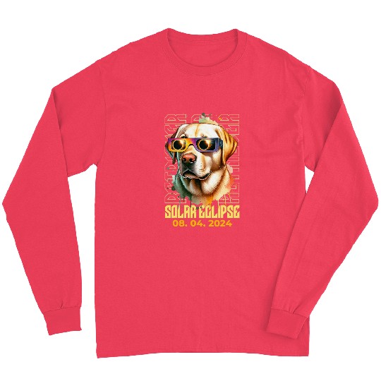 Solar Eclipse 2024 Dog Wearing Solar Eclipse Glasses Long Sleeves