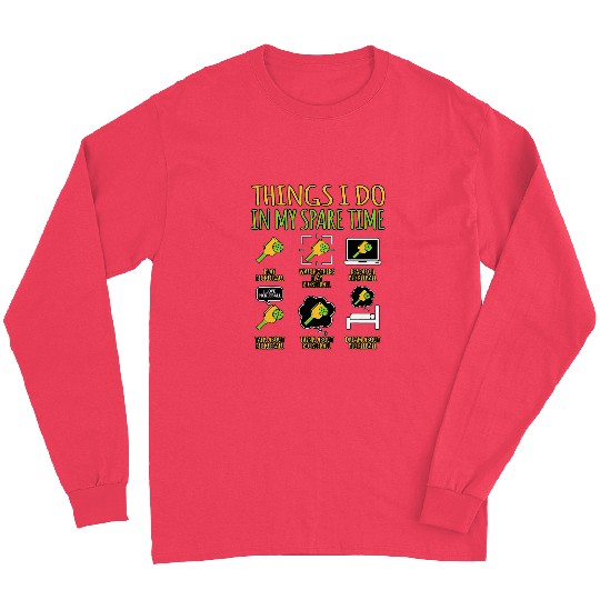 Things I Do In Spare Time Pickleball Paddle Player Graphic Long Sleeves