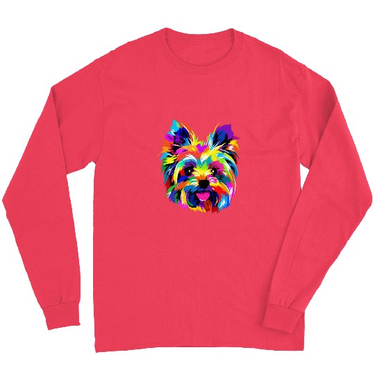Pop Art Yorkshire Terrier Dog Lover Yorkie Art Yorkie Lovers Long Sleeves