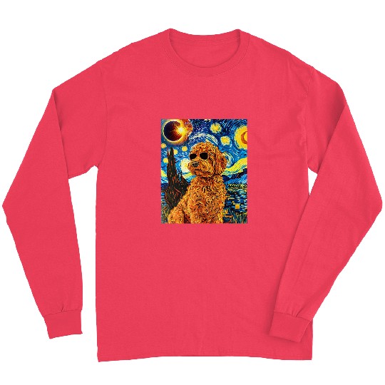 Total Solar Eclipse Goldendoodle Dog 1 Long Sleeves