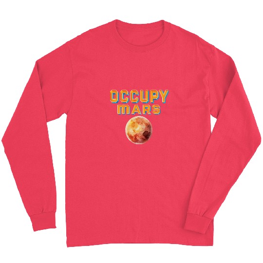 Occupy Mars Outer Space Science Astronaut Spaceship Planets Long Sleeves