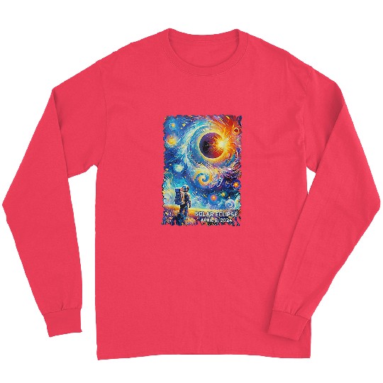 View Totality April 8 2024 Astronomy Astronaut Solar Eclipse Long Sleeves