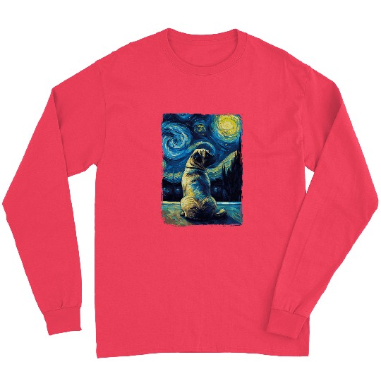 Pug Starry Night 1 Long Sleeves