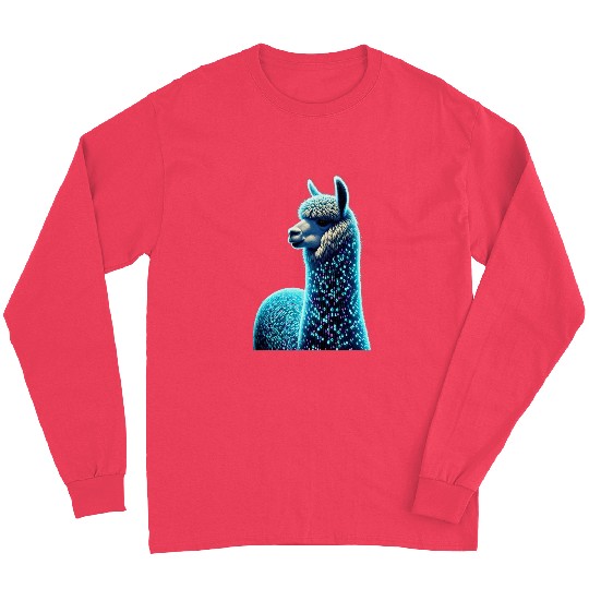 Alpaca Funny Computer Binary Code Programmer Developer Geek Long Sleeves