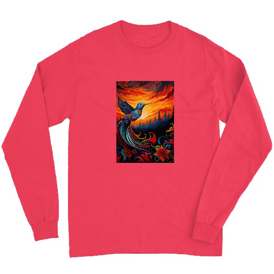 Pacific Northwest Native American Indian Hummingbird Long Sleeves