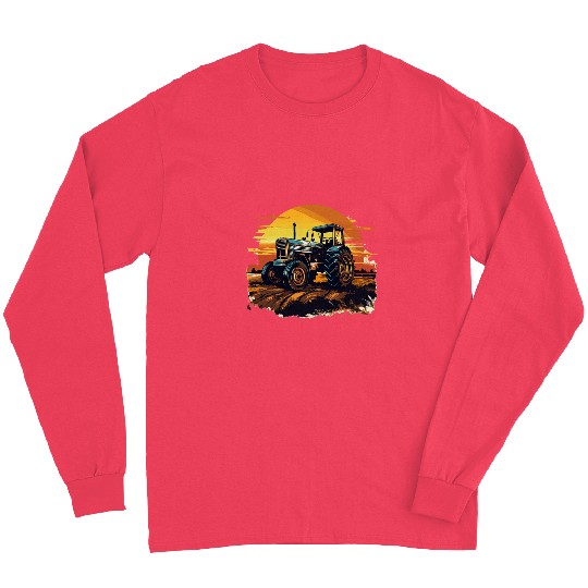 Tractors Farmer 2vintages Sunset Long Sleeves