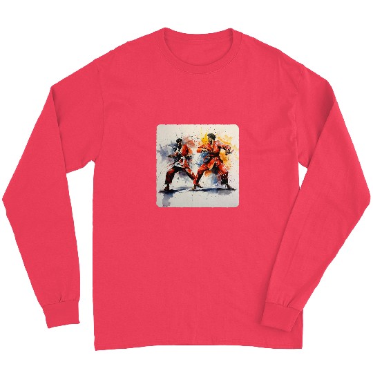 Abstract Karate Movements Abstract Martial Arts Motion Art 1 Long Sleeves