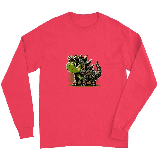 Dinosaurs Robots Robotics Engineering Technology Programmer Long Sleeves