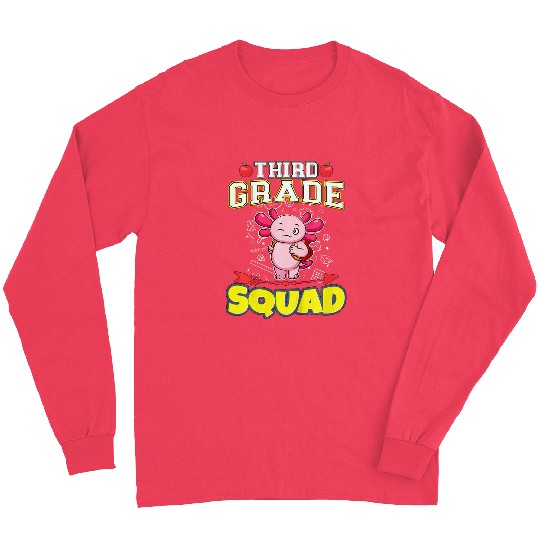 Kids Third Grade Squad Funny Elementary Primary School 28 Long Sleeves