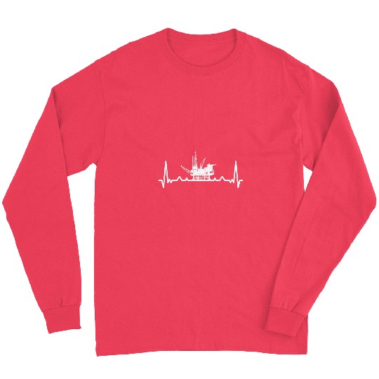 Oilfield Worker Rig Drilling Roughneck Heartbeat 3 Long Sleeves
