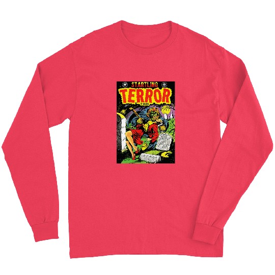 Halloween Horror vintages Werewolfs Comic Book Retro Scary 1 Long Sleeves
