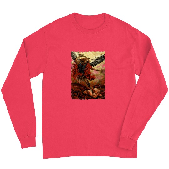 Archangel Michael Painting Artwork Bible Prayer Long Sleeves