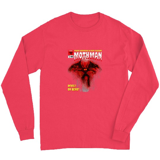 Cryptid Comic Book Style Point Pleasant WV Mothman Long Sleeves