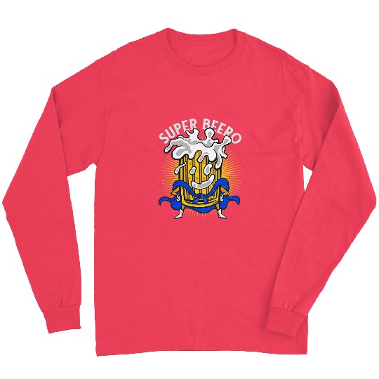 Superbeero Funny Beer Lover Superhero Comic Book Fan Long Sleeves
