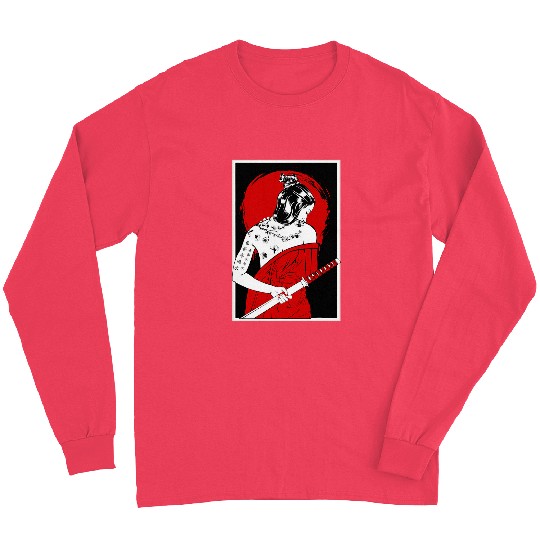 Japanese Samurai Culture Scenery vintagess Sakura Cherry Fun Long Sleeves