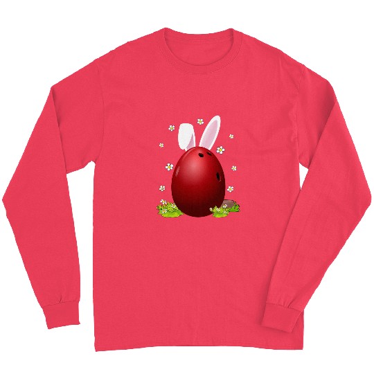 cute bowling easter egg bunny easter day men women Long Sleeves