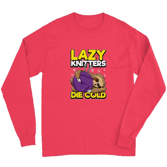 Lazy Knitters Die Cold Sloth Wool Ball Knitting Long Sleeves