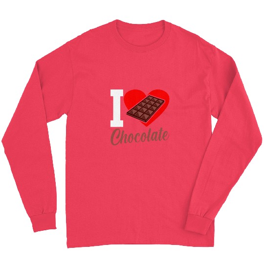 I Love Chocolate Funny Chocolates Lover Eater Graphic Long Sleeves
