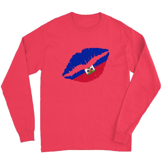 Haiti Kiss Flag Club Soccer Gift Idea Birthday Long Sleeves